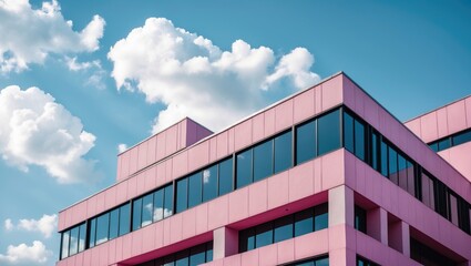 Poster - Office building with a sleek concrete facade and modern architectural elements