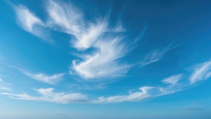 Wall Mural - beautiful blue sky with fluffy white clouds as background