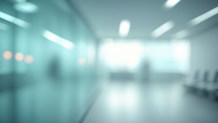 Poster - Medical Office Background with Blurred White Interior for Health Care Concept