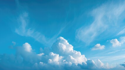Wall Mural - clear blue sky with white cloud background