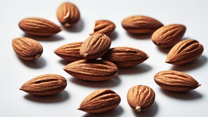 Poster - Isolated Almond Milk Background Featuring Pattern and Texture of Raw Almonds