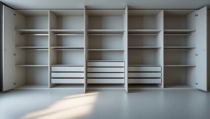 Poster - Modern living space showcasing a large wardrobe and interior design