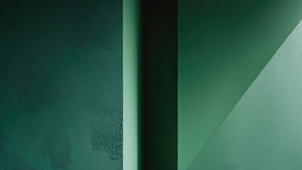 Poster - Matte green paint applied on a textured wall with a gradient for text background