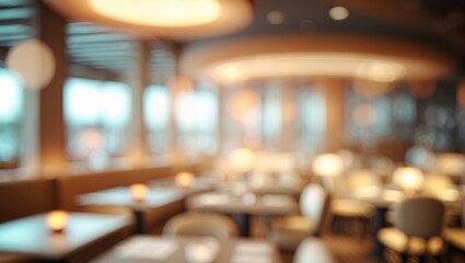 Poster - Elegant abstract blur of a luxury restaurant interior for background purposes.