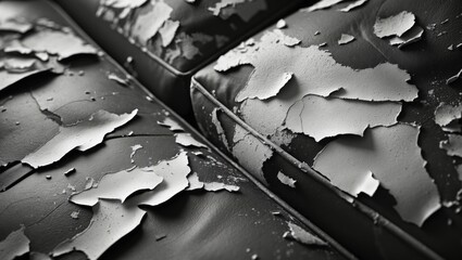 Poster - Abstract texture of worn and peeling leather on sofa surface
