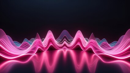 Poster - Abstract vector of colorful sound waves with digital light effects