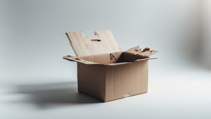 Aufkleber - White background with an empty parcel box