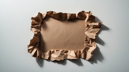 Aufkleber - Abstract torn paper with recycled brown pieces and textured background