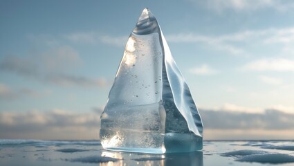 Poster - Beautiful natural ice piece with intricate patterns