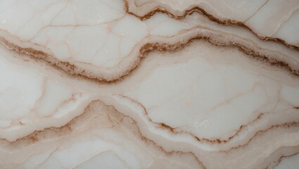 Poster - White marble texture with brown streaks for ceramic wall and floor, featuring natural mineral patterns and rustic matt light breccia agate marble