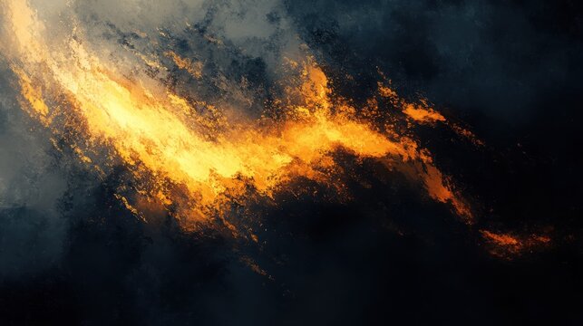 Streaming fluid haze element on a glowing stroke backdrop