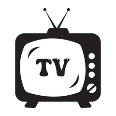 Fototapete - Television icon. Fashioned television vector illustration, icon of web graphic design. White background with flat style retro TV icon antenna sign symbol. Vector illustration. EPS 10