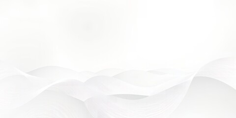 Poster - A minimalistic white background with soft rounded shapes creating an abstract landscape effect