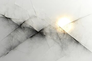 Poster - Abstract representation of a sunset with geometric patterns in muted colors showcasing a blend of light and shadow