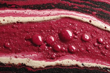 Aufkleber - Vibrant red and black abstract patterns blend surface textures of colorful liquid art during a creative project