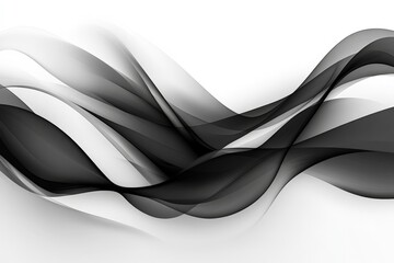 Leinwandbilder - Abstract black and white wavy patterns create a sense of movement and fluidity in modern design