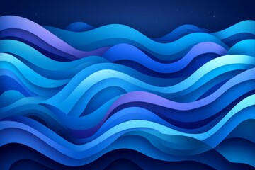 Poster - Vibrant blue waves in a dynamic design reflecting movement and tranquility in an abstract style