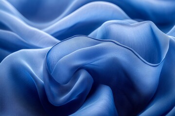Aufkleber - Soft blue fabric showcasing delicate folds and textures under natural light
