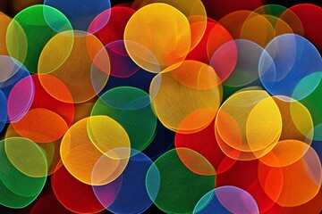 Poster - Colorful circles create abstract patterns in bright hues during a nighttime celebration