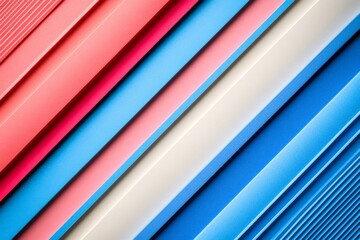 Leinwandbilder - Colorful abstract textures with layered lines and patterns in pink, blue, and white shades arranged diagonally