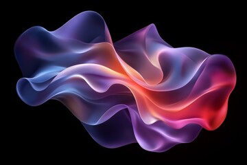 Aufkleber - Colorful fluid shapes create an abstract art piece with vibrant hues and smooth curves floating against a dark background