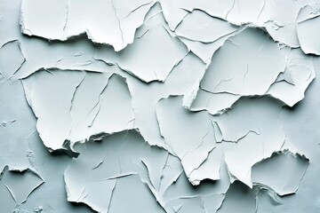 Poster - Cracked paint texture on a wall revealing layers of time in an abandoned space