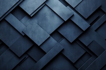 Fototapete - Textured abstract composition with overlapping geometric shapes in dark tones showcasing depth and contrast