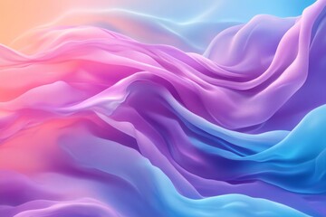 Poster - Colorful wavy fabric creates a serene atmosphere during a tranquil sunrise