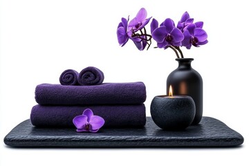 Wall Mural - a 2D cartoon illustration of a modern spa interior with relaxing decor, calm and minimalist, white background