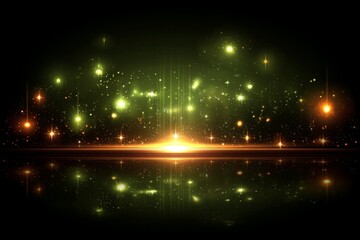Poster - Colorful shimmering lights create a captivating cosmic atmosphere with reflections at night