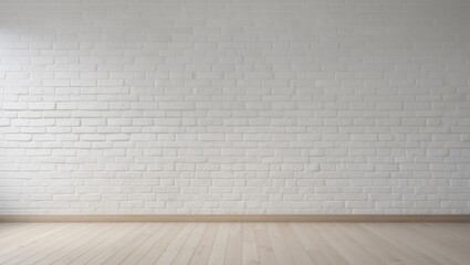 Poster - Background featuring white brick wall with decorative textured stone