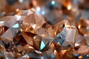 Leinwandbilder - Beautiful geometric shapes with copper and blue hues creating an abstract art piece