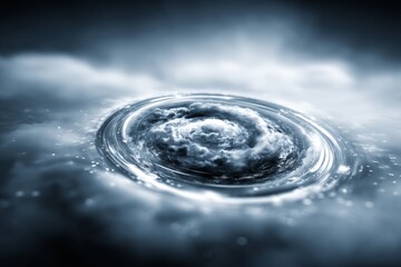 Aufkleber - Swirling clouds form a vortex under dim light in a cosmic setting
