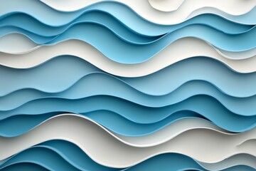 Poster - Colorful layered paper waves create a dynamic abstract design that evokes the movement of water in an artistic way