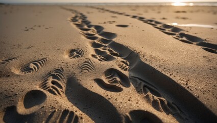 Poster - Sunlit wet sand texture