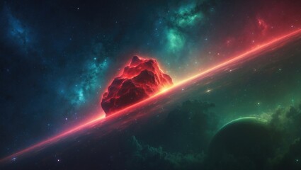 Wall Mural - Outer space featuring gradients and spectral hues to inspire imagination, creativity, and art painting with elements of an endless universe and science fiction imagery