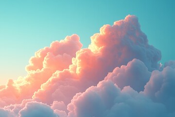Poster - Colorful clouds illuminated by sunset create a stunning visual in the sky above a serene landscape