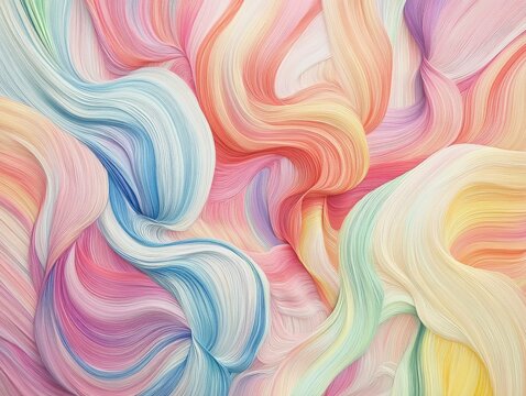 Pastel haze background with a twisting fluid thread effect