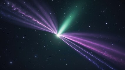 Wall Mural - A stunning comet with a gas-dust tail set against a starry space background