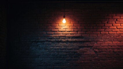 Poster - A brick wall illuminated by a light source