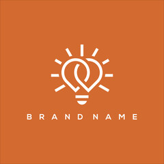 Poster - line art bulb infinity logo vector