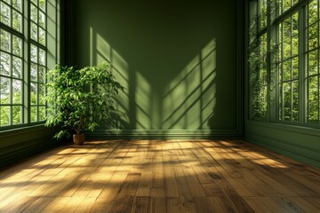 Aufkleber - Bright and serene indoor space with greenery and natural light in a tranquil setting
