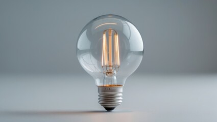 Poster - Tungsten lightbulb illuminated on white background