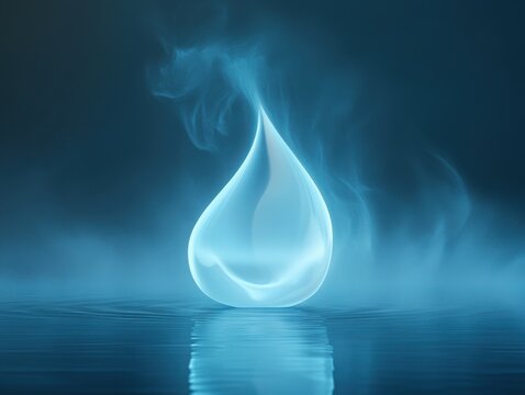 Glowing shape backdrop with a pulling fog drop element