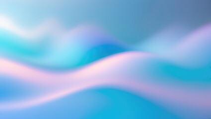 Poster - Blue gradient with soft pastel hues and holographic effects in an abstract blurred background