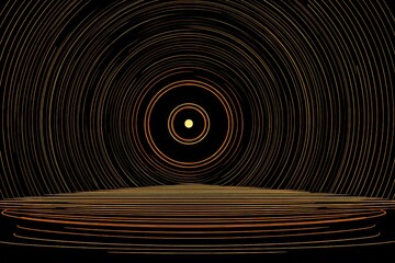 Aufkleber - Spiraling lines and circular patterns create a mesmerizing visual display at night