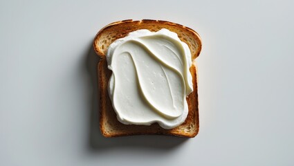 Aufkleber - Crunchy toasted bread slice with creamy cheese
