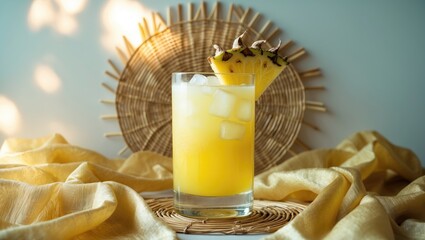 Aufkleber - Summer holiday featuring exotic pineapple juice and cool beverages