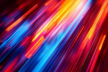 Aufkleber - Vibrant light trails create an energetic display in an urban setting at night