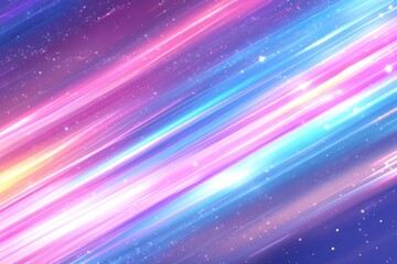 Poster - Vibrant streaks of color create a mesmerizing light display in a cosmic background at night